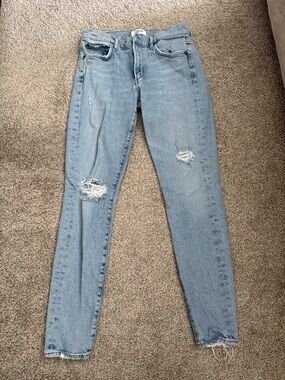 Agolde Light Blue Distressed Skinny Jeans